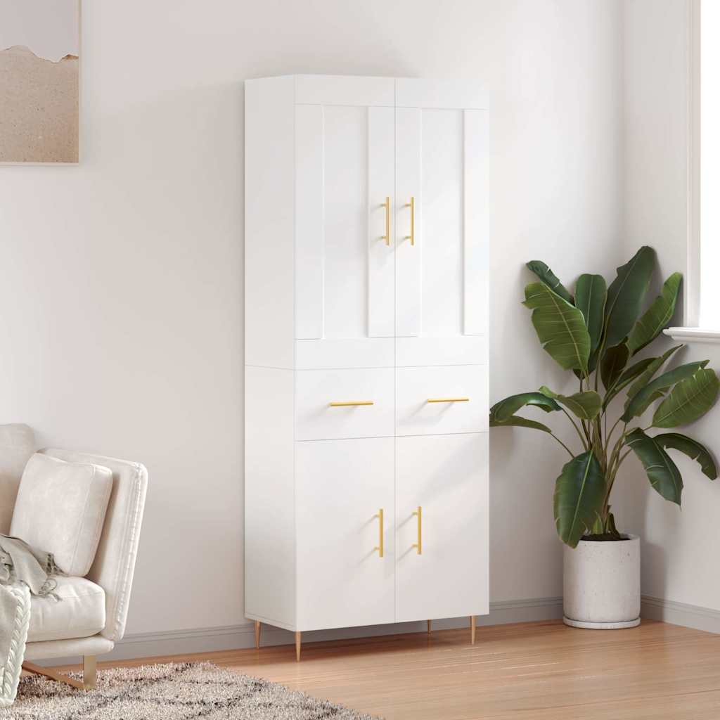 vidaXL Highboard White 69,5x34x180 cm Engineered Wood 1
