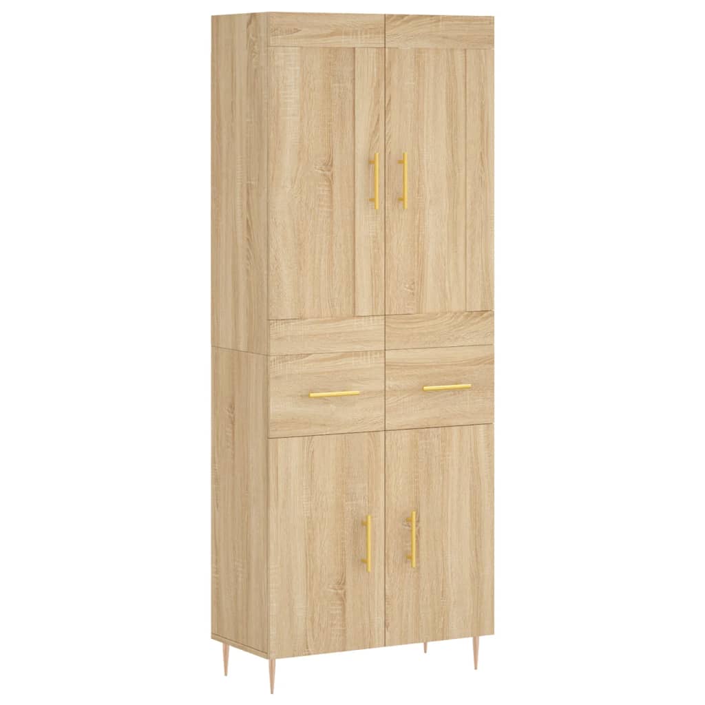 vidaXL Highboard Sonoma Oak 69.5x34x180 cm Engineered Wood 2