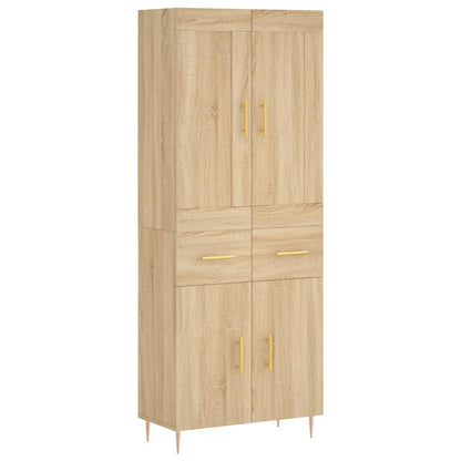 vidaXL Highboard Sonoma Oak 69.5x34x180 cm Engineered Wood 2