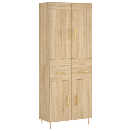 vidaXL Highboard Sonoma Oak 69.5x34x180 cm Engineered Wood 2