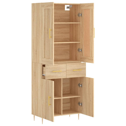 vidaXL Highboard Sonoma Oak 69.5x34x180 cm Engineered Wood 4