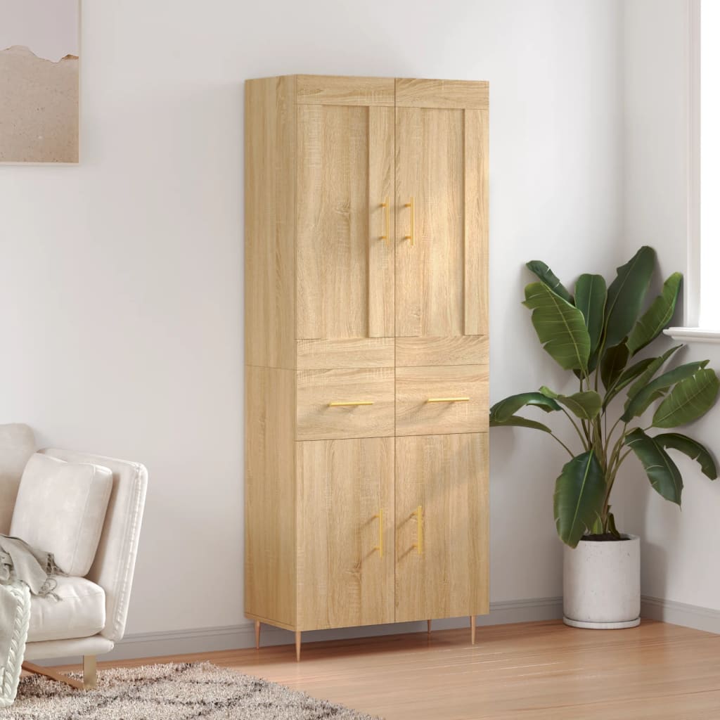 vidaXL Highboard Sonoma Oak 69.5x34x180 cm Engineered Wood 1