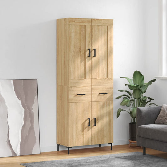 Highboard 69,5x34x180 cm Engineered Wood 2 doors 2 drawers Sonoma oak