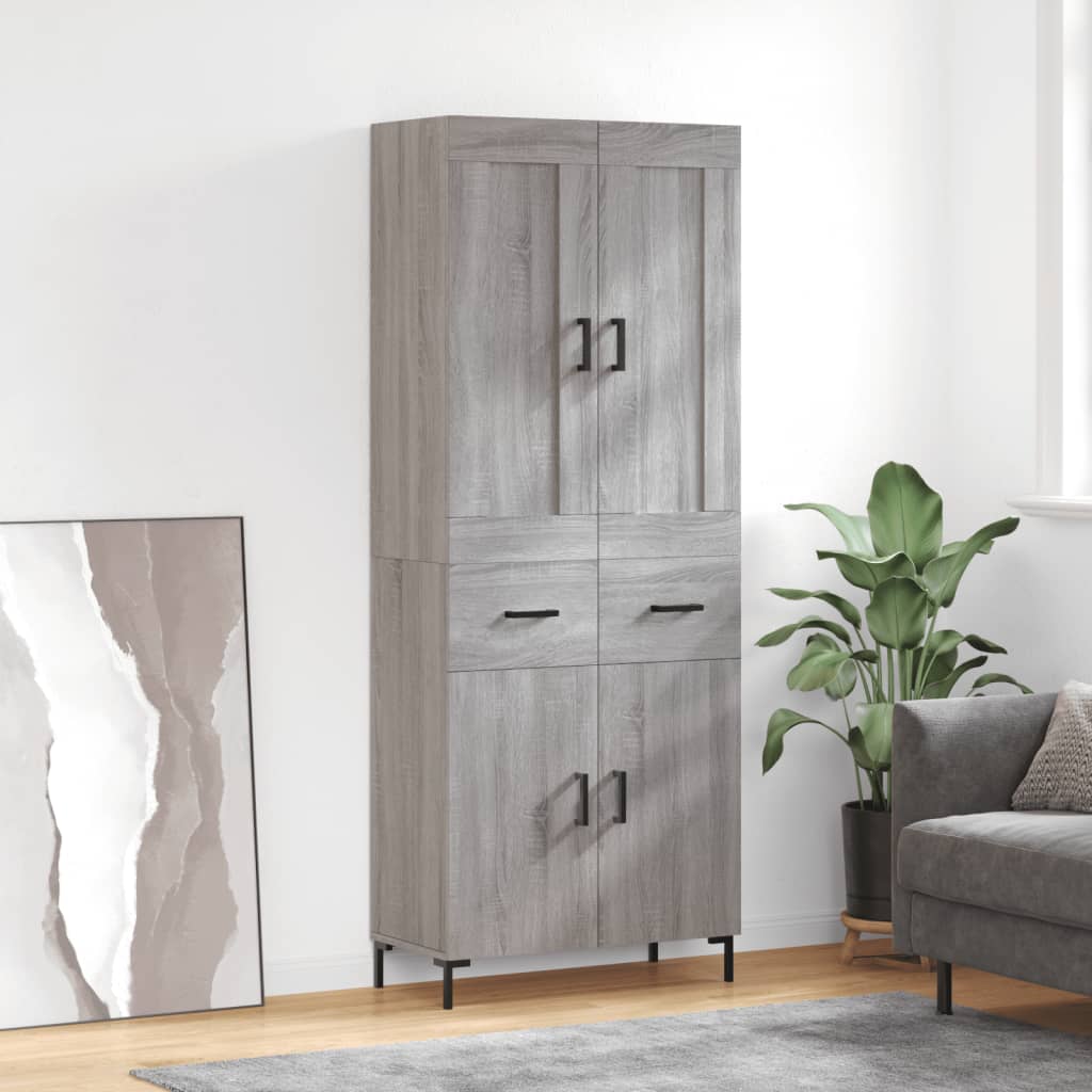 vidaXL Highboard 69.5x34x180 cm Engineered Wood 2 doors 2 drawers