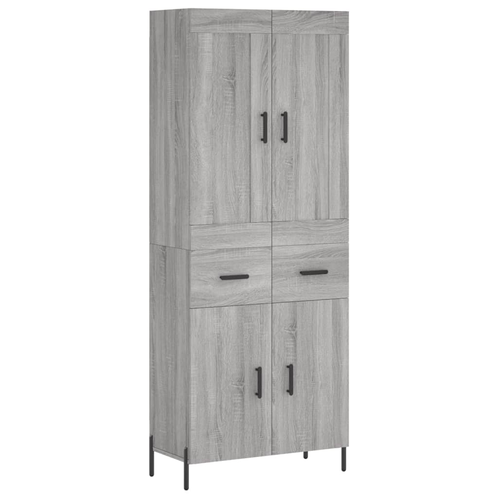 vidaXL Highboard Grey Sonoma 69,5x34x180 cm Engineered Wood 2