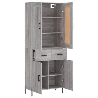 vidaXL Highboard Grey Sonoma 69,5x34x180 cm Engineered Wood 3