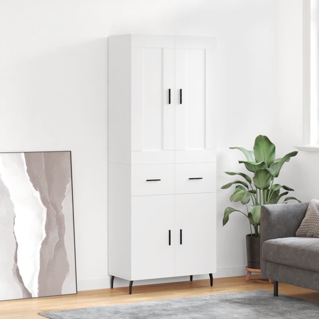 vidaXL Highboard White 69,5x34x180 cm Engineered Wood 1