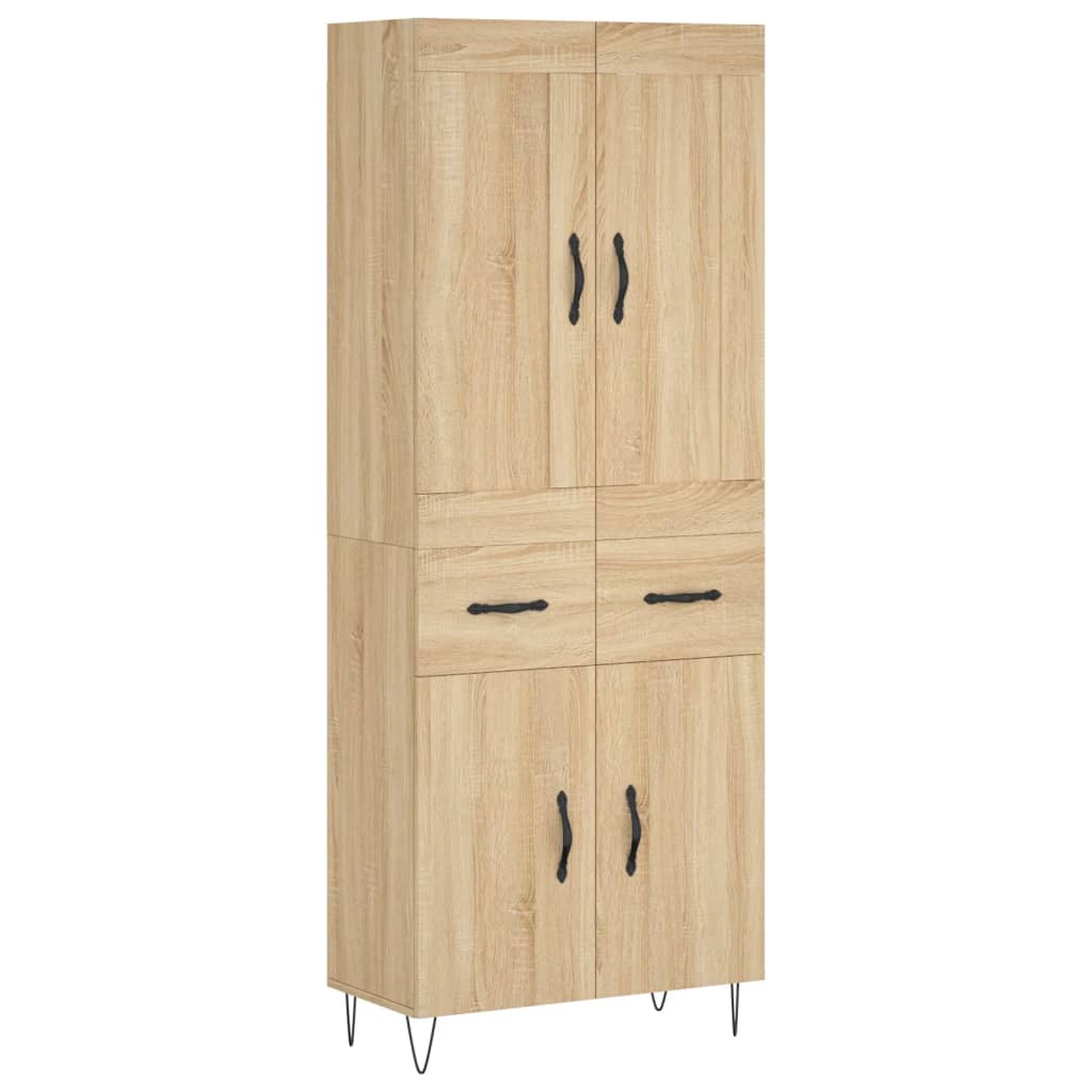 vidaXL Highboard Sonoma Oak 69,5x34x180 cm Engineered Wood 2