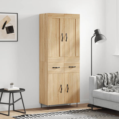 vidaXL Highboard Sonoma Oak 69,5x34x180 cm Engineered Wood 1