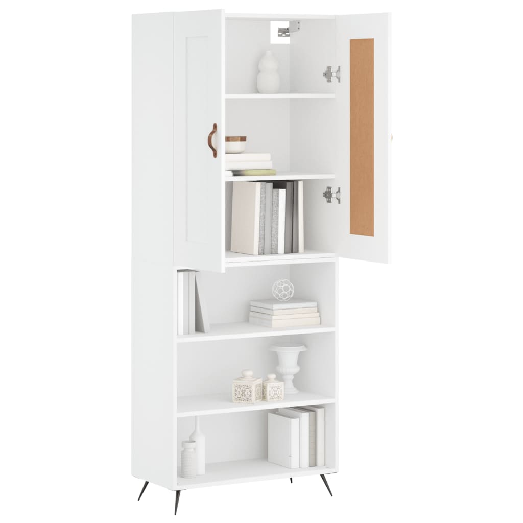 Highboard 69.5x34x180 cm Engineered Wood 3 Shelves White