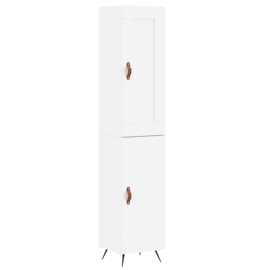 Highboard 34.5x34x180 cm Engineered Wood 1 Door White