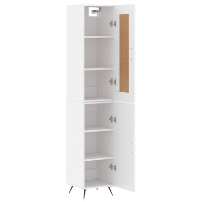 Highboard 34.5x34x180 cm Engineered Wood 1 Door White