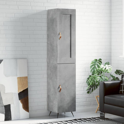 Highboard 34.5x34x180 cm Engineered Wood 1 Door Concrete grey