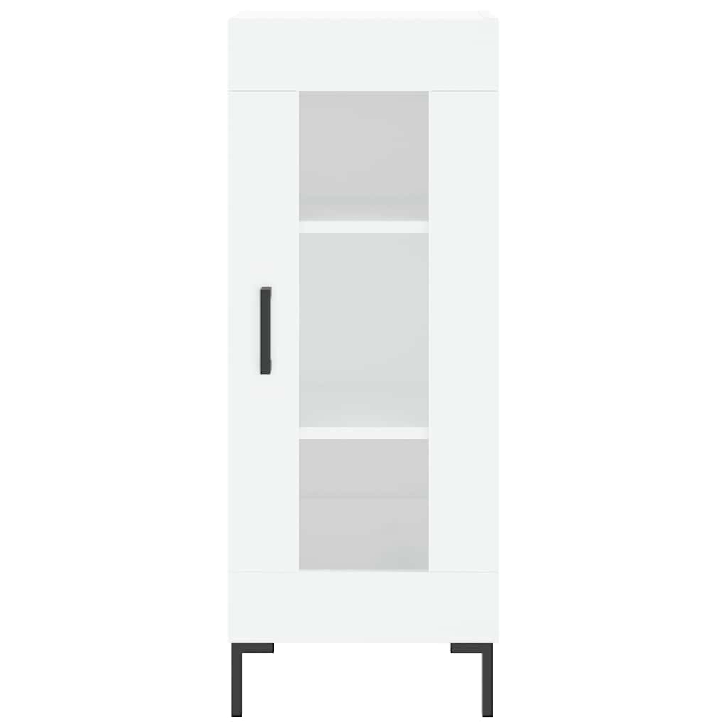 Highboard 34.5x34x180 cm Engineered Wood 1 Glass Door White