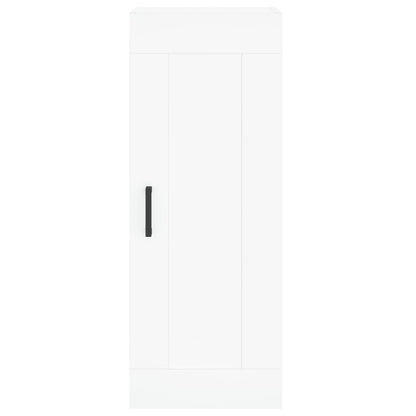 Highboard 34.5x34x180 cm Engineered Wood 1 Glass Door White