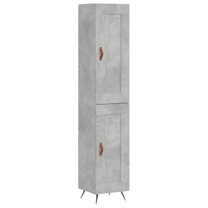 Highboard 34.5x34x180 cm Engineered Wood 1 Wood Door Concrete grey