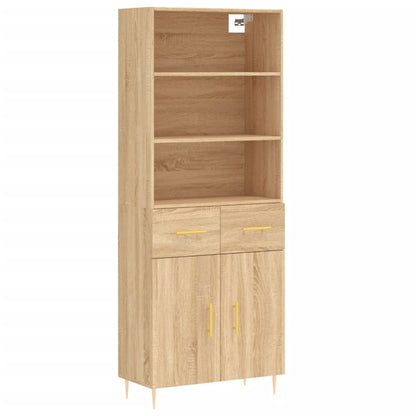 vidaXL Highboard Sonoma Oak 69.5x34x180 cm Engineered Wood 2