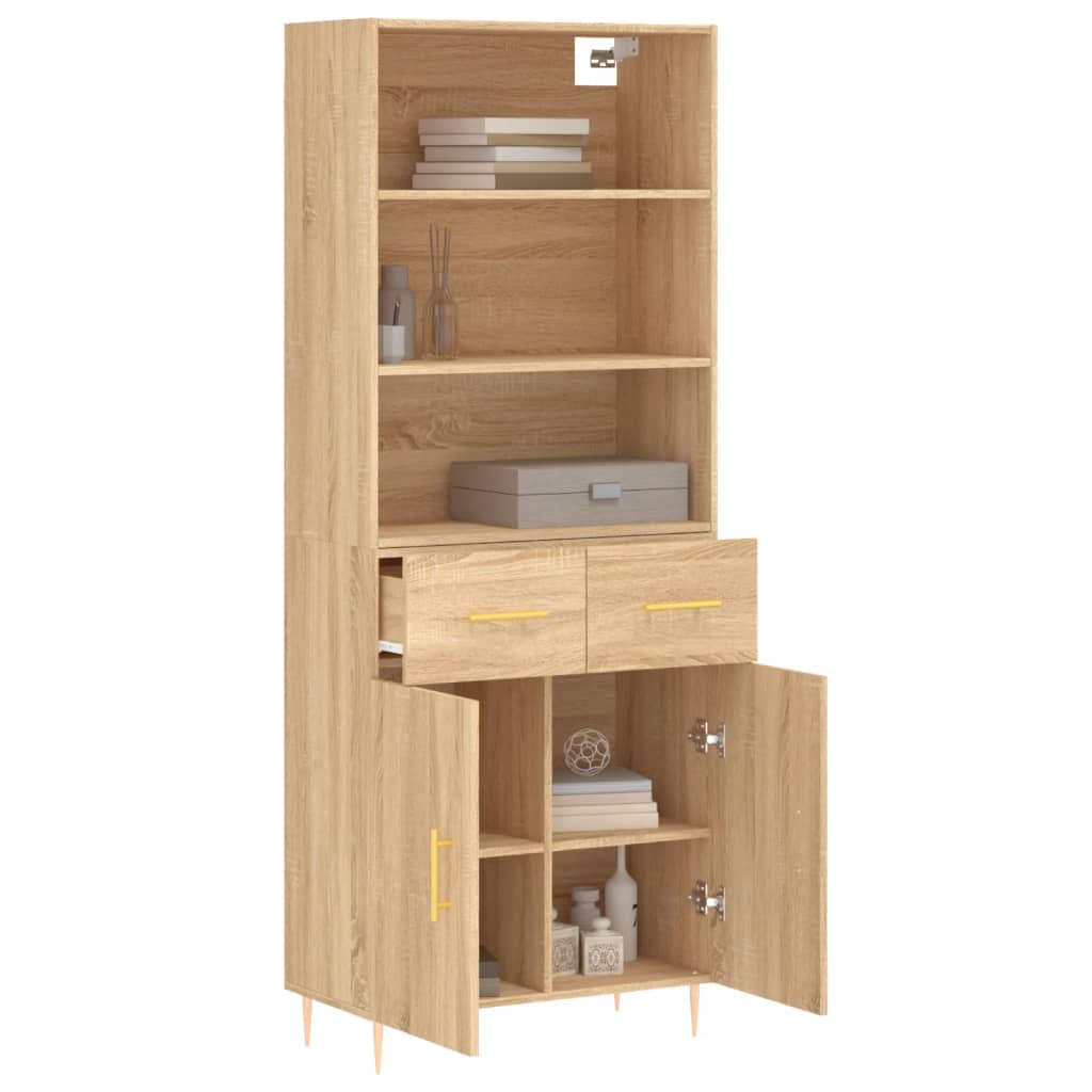 vidaXL Highboard Sonoma Oak 69.5x34x180 cm Engineered Wood 3