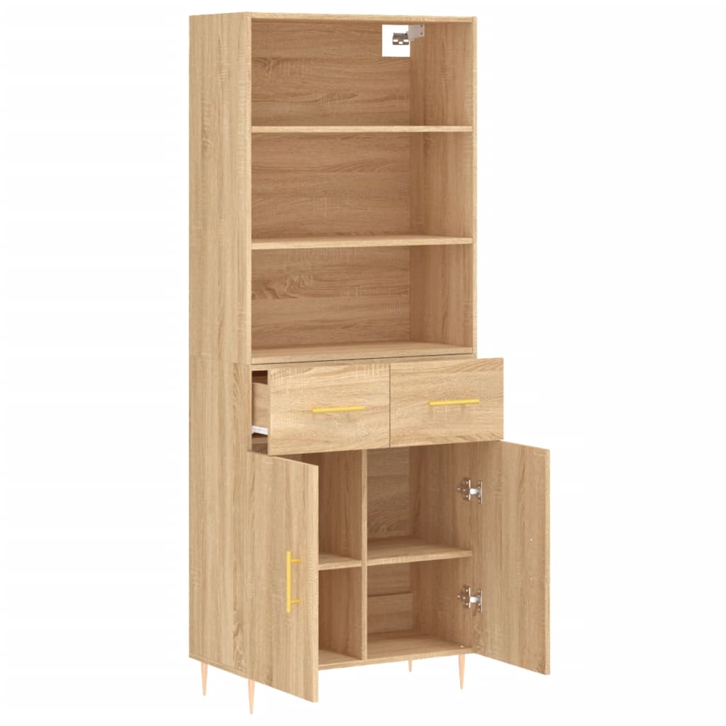 vidaXL Highboard Sonoma Oak 69.5x34x180 cm Engineered Wood 4