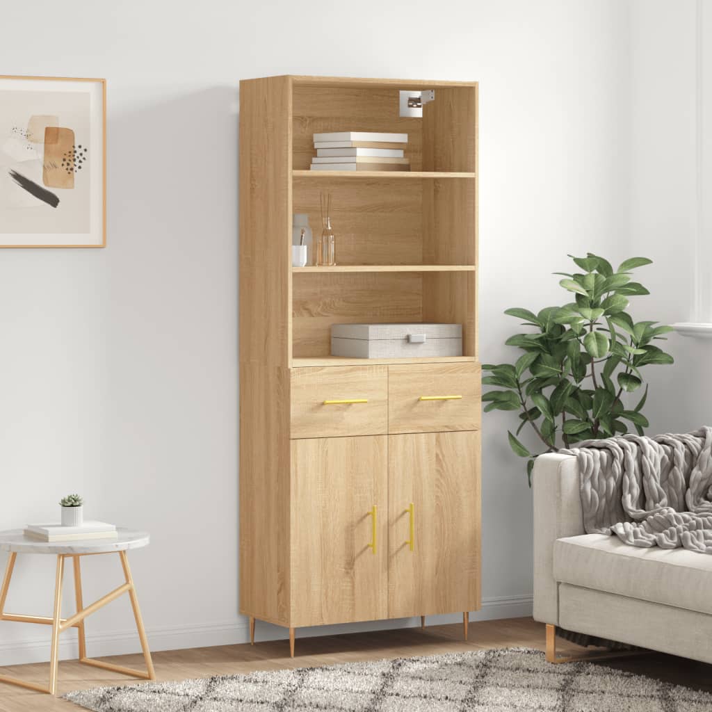 vidaXL Highboard Sonoma Oak 69.5x34x180 cm Engineered Wood 1