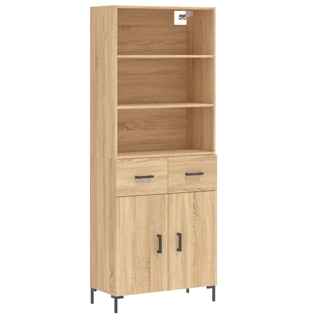vidaXL Highboard Sonoma Oak 69.5x34x180 cm Engineered Wood 2