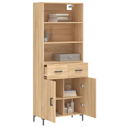 vidaXL Highboard Sonoma Oak 69.5x34x180 cm Engineered Wood 3