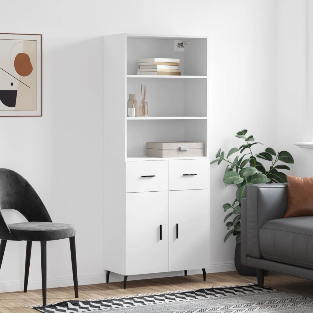 vidaXL Highboard White 69.5x34x180 cm Engineered Wood 1