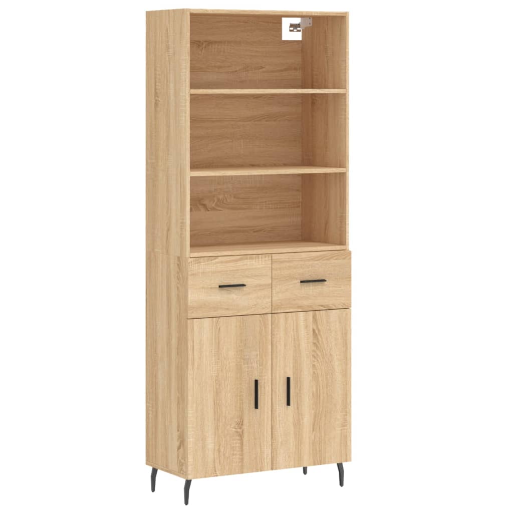 Highboard 69,5x34x180 cm Engineered Wood 2 doors 2 drawers Sonoma oak