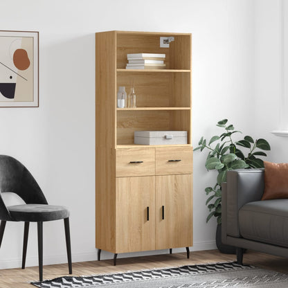 vidaXL Highboard Sonoma Oak 69,5x34x180 cm Engineered Wood 1