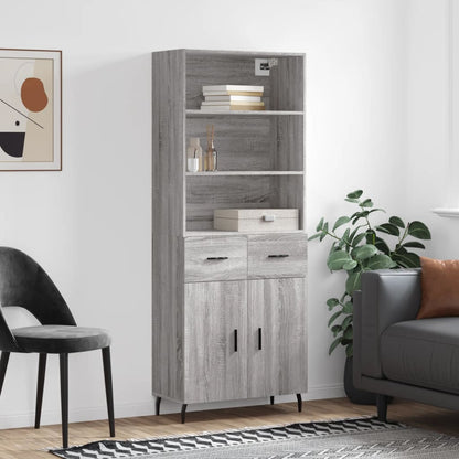 vidaXL Highboard 69.5x34x180 cm Engineered Wood 2 doors 2 drawers