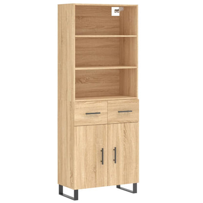 vidaXL Highboard Sonoma Oak 69.5x34x180 cm Engineered Wood 2