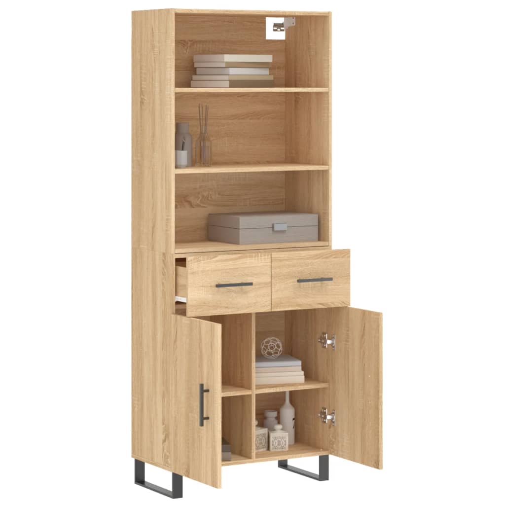 vidaXL Highboard Sonoma Oak 69.5x34x180 cm Engineered Wood 3