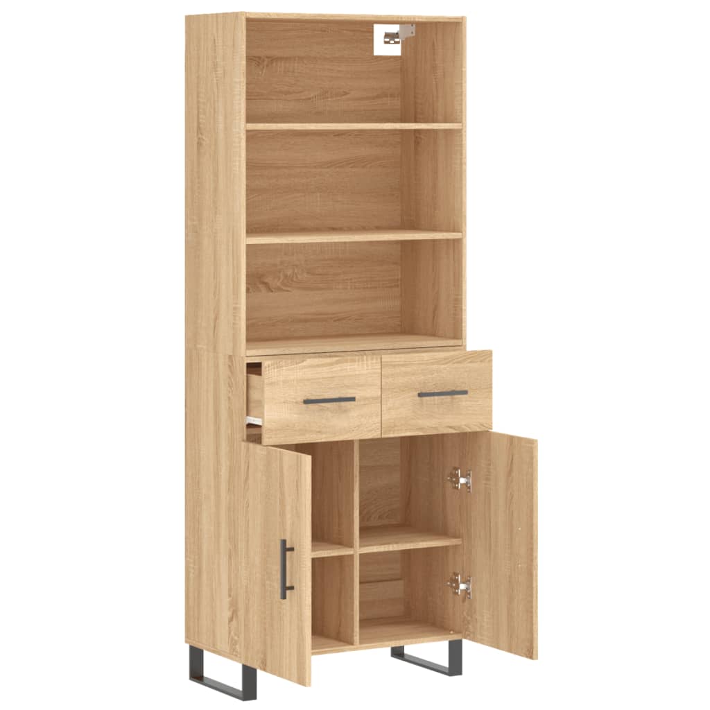 vidaXL Highboard Sonoma Oak 69.5x34x180 cm Engineered Wood 4
