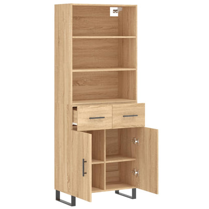 vidaXL Highboard Sonoma Oak 69.5x34x180 cm Engineered Wood 4