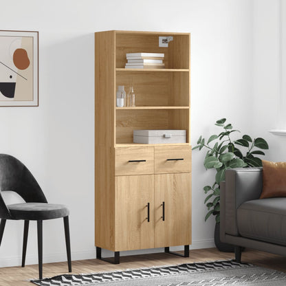 vidaXL Highboard Sonoma Oak 69.5x34x180 cm Engineered Wood 1