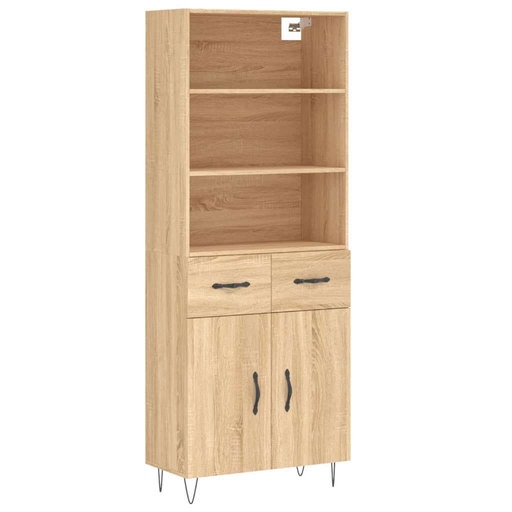 vidaXL Highboard Sonoma Oak 69,5x34x180 cm Engineered Wood 2