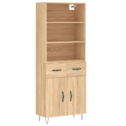 vidaXL Highboard Sonoma Oak 69,5x34x180 cm Engineered Wood 2