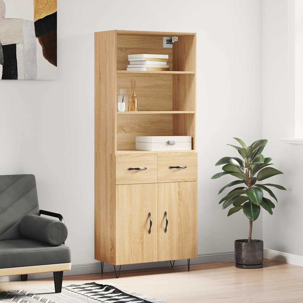 vidaXL Highboard Sonoma Oak 69,5x34x180 cm Engineered Wood 1