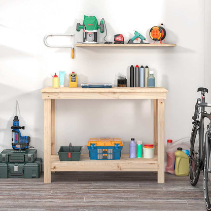 Work Bench Solid Wood Pine Natural 110 x 50 x 80 cm