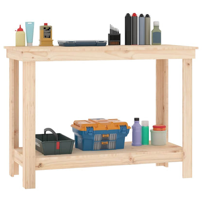 Work Bench Solid Wood Pine Natural 110 x 50 x 80 cm