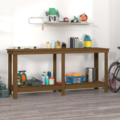 Work Bench Solid Wood Pine Honey brown 180 x 50 x 80 cm