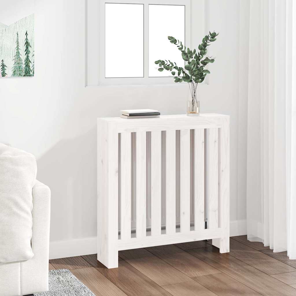 Radiator Cover Solid Wood Pine Depth 19 cm White 79.5 cm