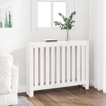 Radiator Cover Solid Wood Pine Depth 19 cm White 108.5 cm