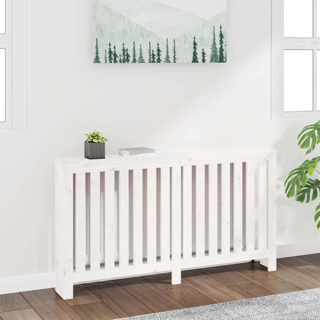 Radiator Cover Solid Wood Pine Depth 19 cm White 153 cm