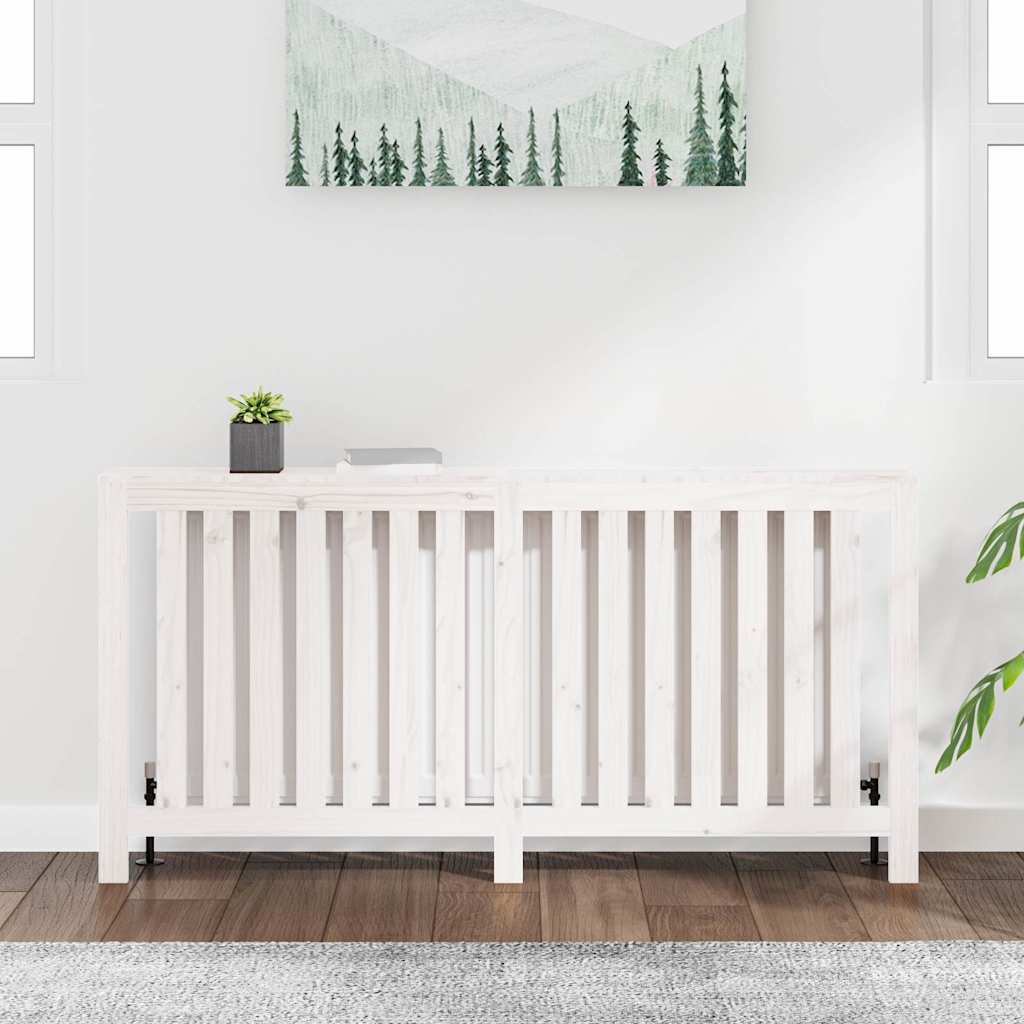 Radiator Cover Solid Wood Pine Depth 19 cm White 169 cm
