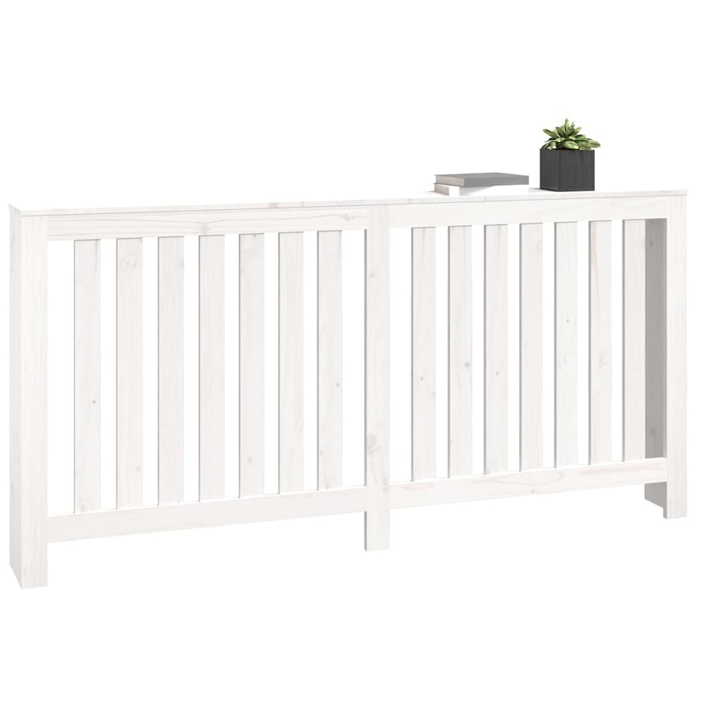 Radiator Cover Solid Wood Pine Depth 19 cm White 169 cm