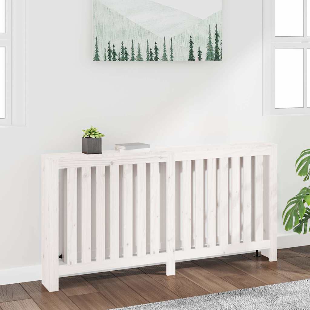 Radiator Cover Solid Wood Pine Depth 19 cm White 169 cm