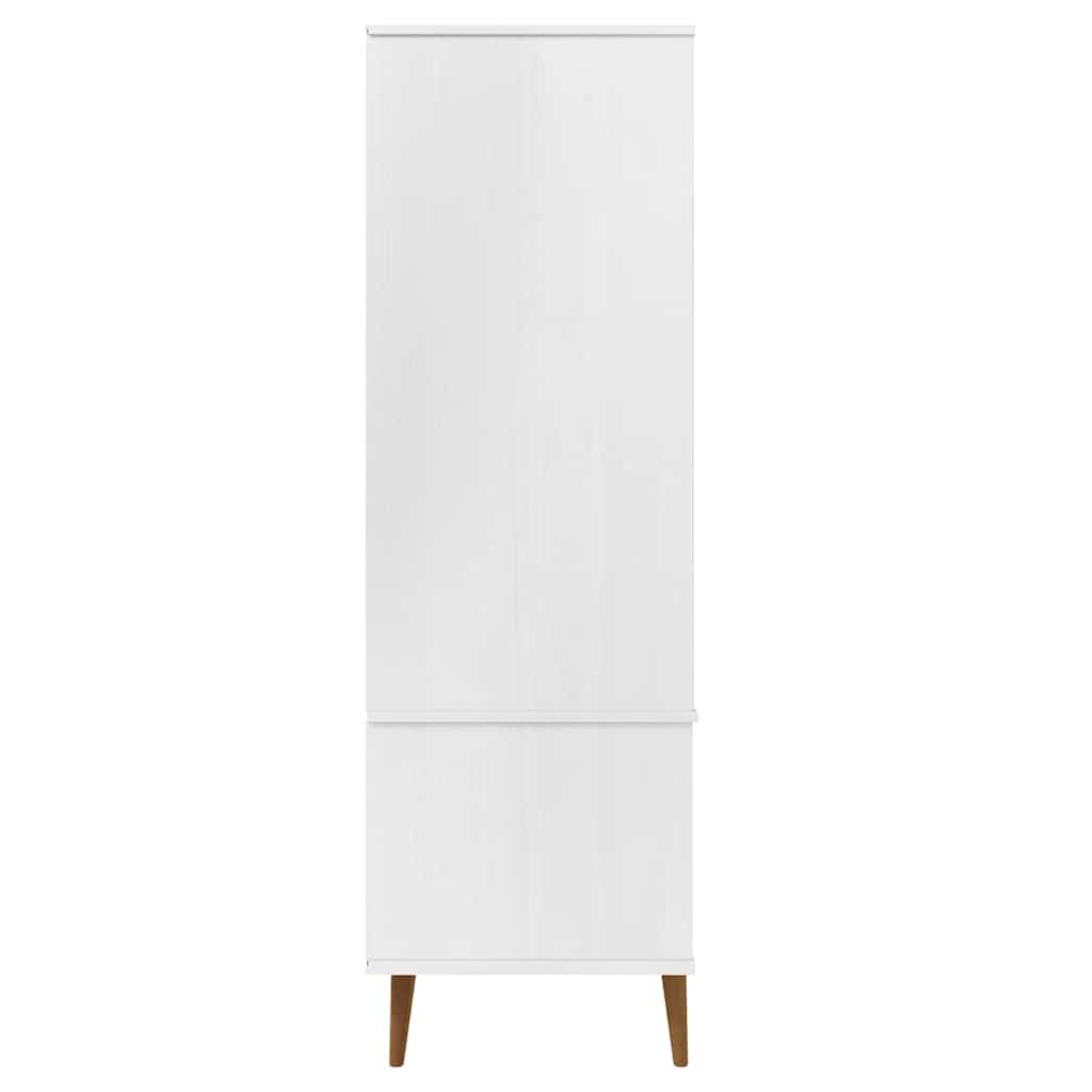 vidaXL Wardrobe "MOLDE" White 90x55x175 cm Solid Wood Pine 6