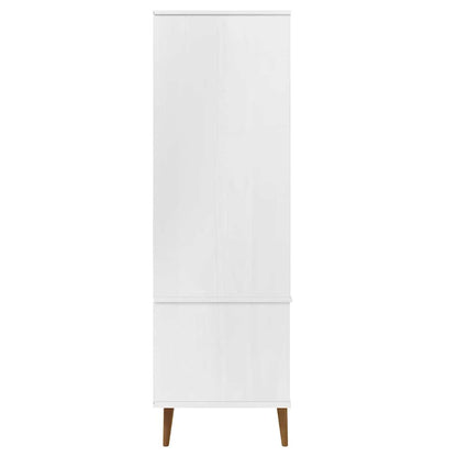 vidaXL Wardrobe "MOLDE" White 90x55x175 cm Solid Wood Pine 6