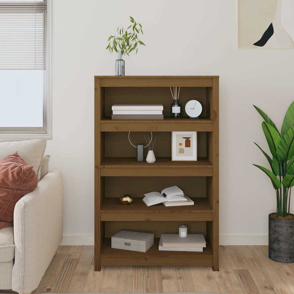 Book Cabinet 80x35x97 cm Solid Wood Pine Honey brown 126 cm